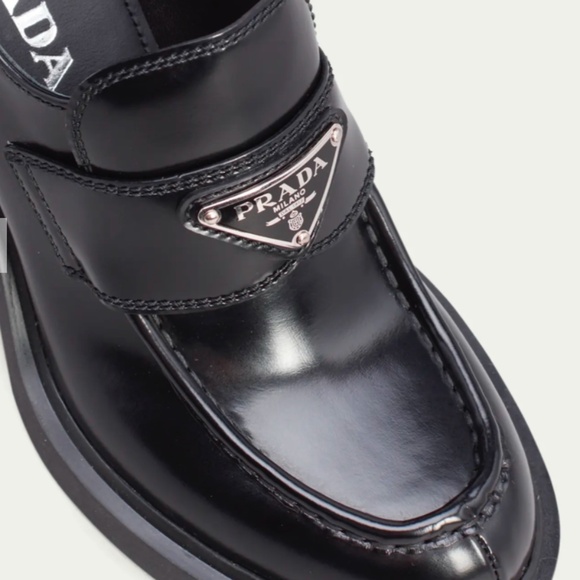 Prada Chocolate Black Platform Loafer 38.5 - Picture 1 of 3